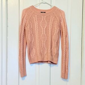 Pink Cable Knit Sweater Small